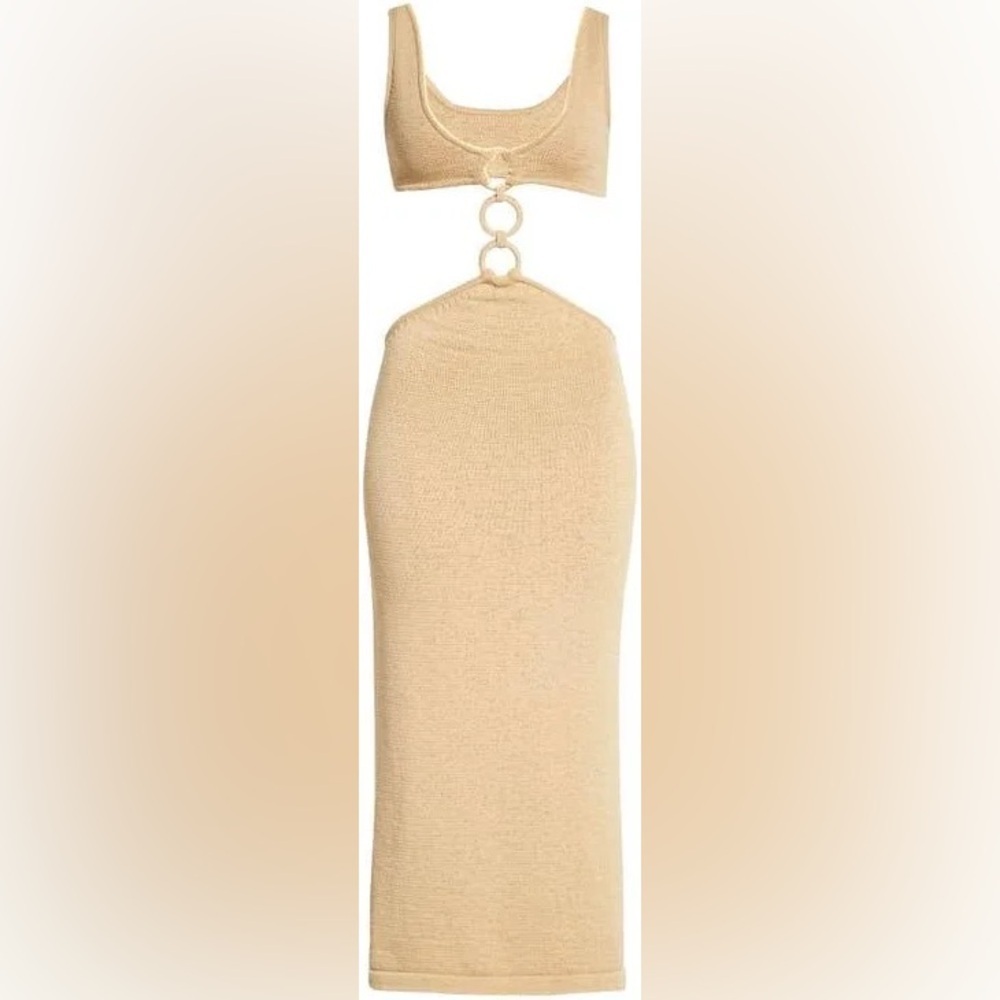 Cult Gaia Mert Dress- Tan Cutout Ring Backless Dress - Picture 2 of 14